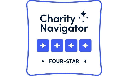 Charity Navigator four-star rating badge.